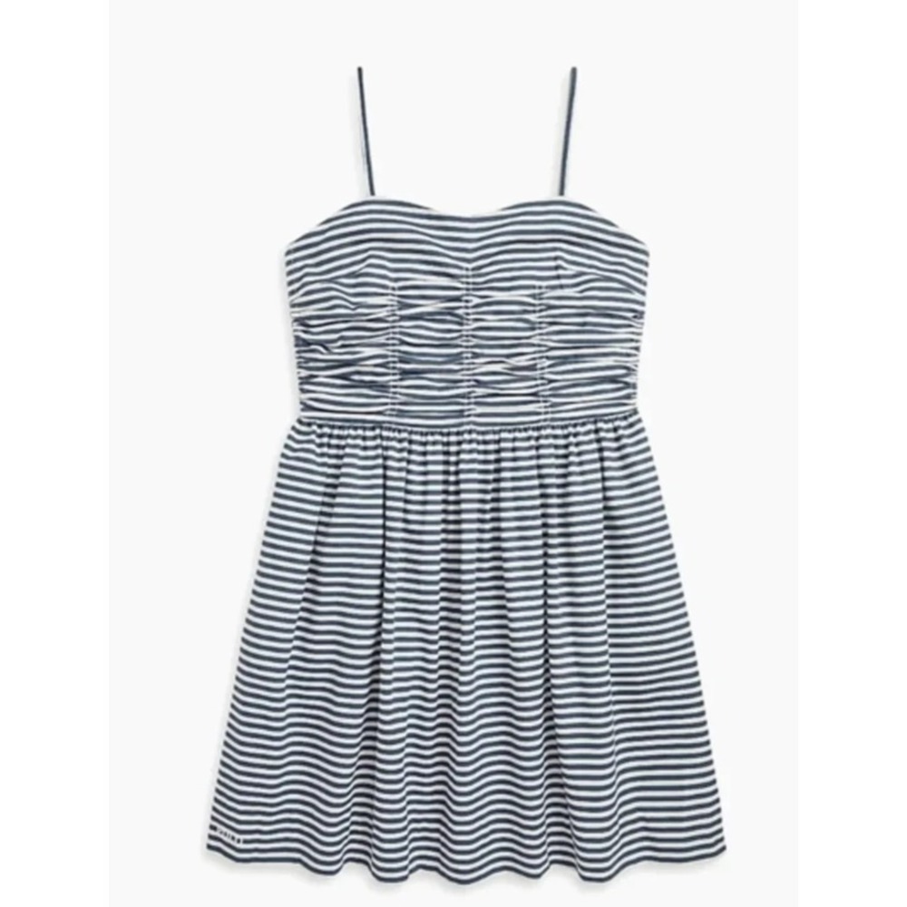 Polo Ralph Lauren girls Striped Ruched Bodice Dress With Straps Size 10 New $95